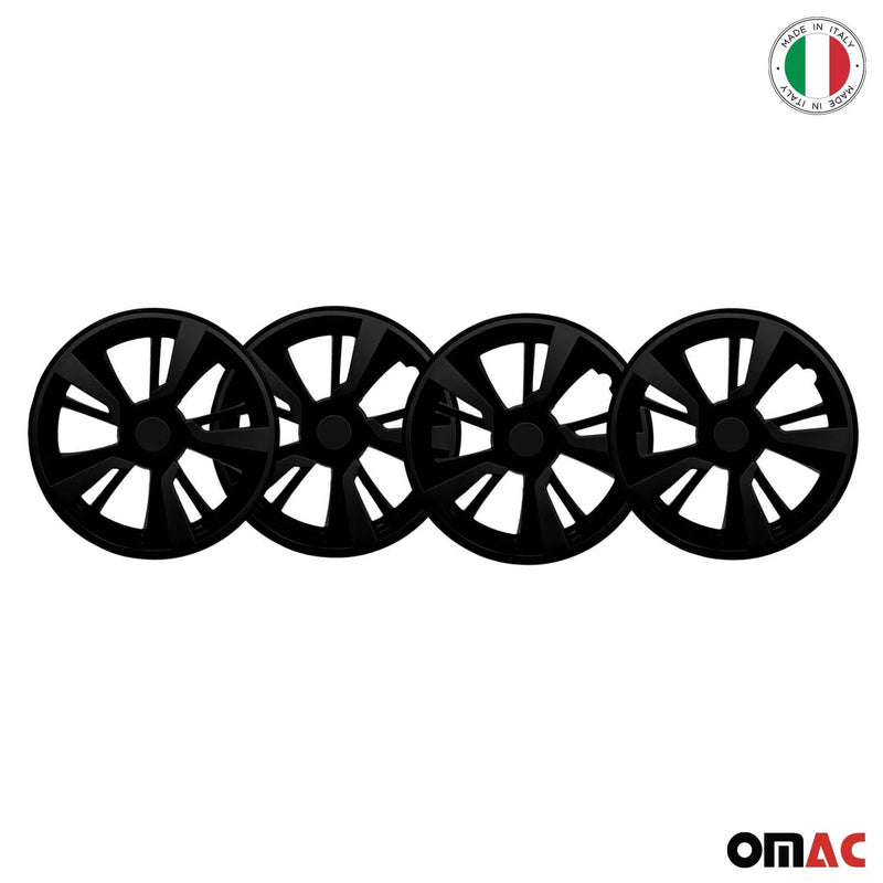 Twintone Hub Caps Wheel Cover 14" Black & Black Insert Full Set 4 pcs.