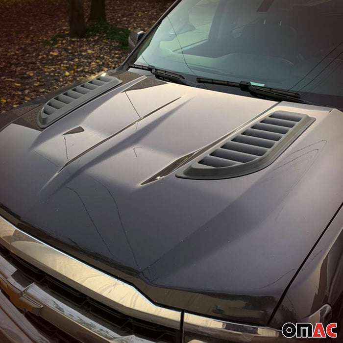 Hood Scoop Vent Air Flow Intake for Chevrolet Captiva Sport 2012-2015 Black 2Pcs