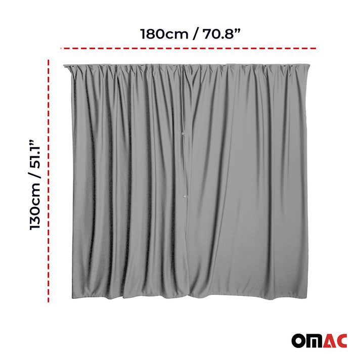 Cabin Divider Curtain Privacy Curtains for Mercedes Fabric Gray 2Pcs