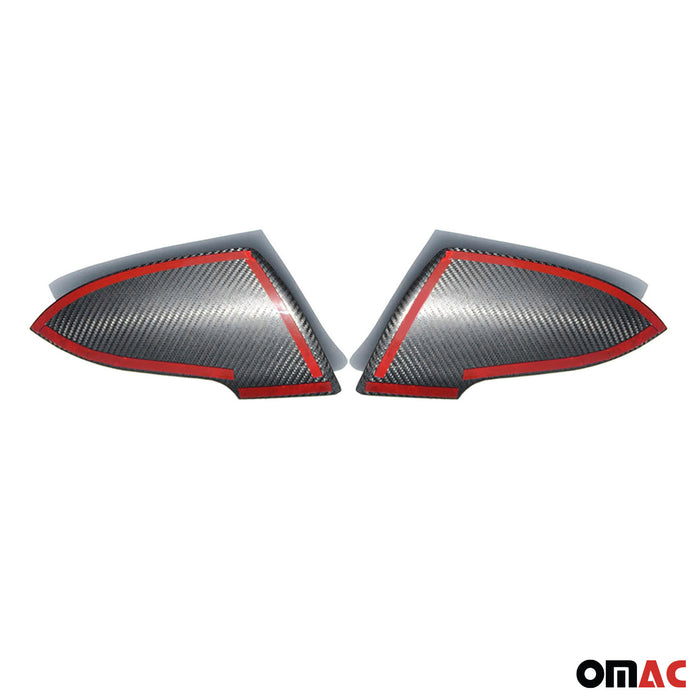 Side Mirror Cover Caps Fits Kia Sportage 2011-2014 Carbon Fiber Black 2 Pcs