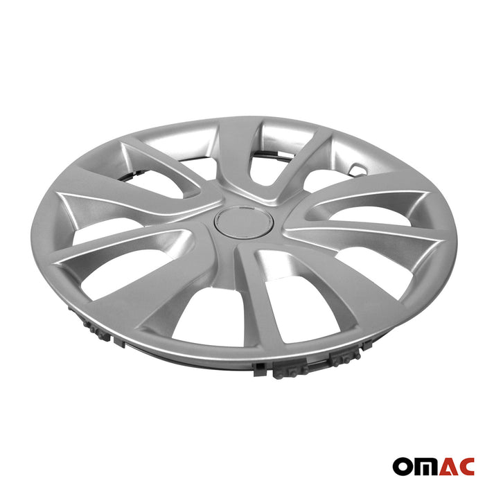 15 Inch Wheel Covers Hubcaps for Hyundai Elantra Silver Gray Gloss