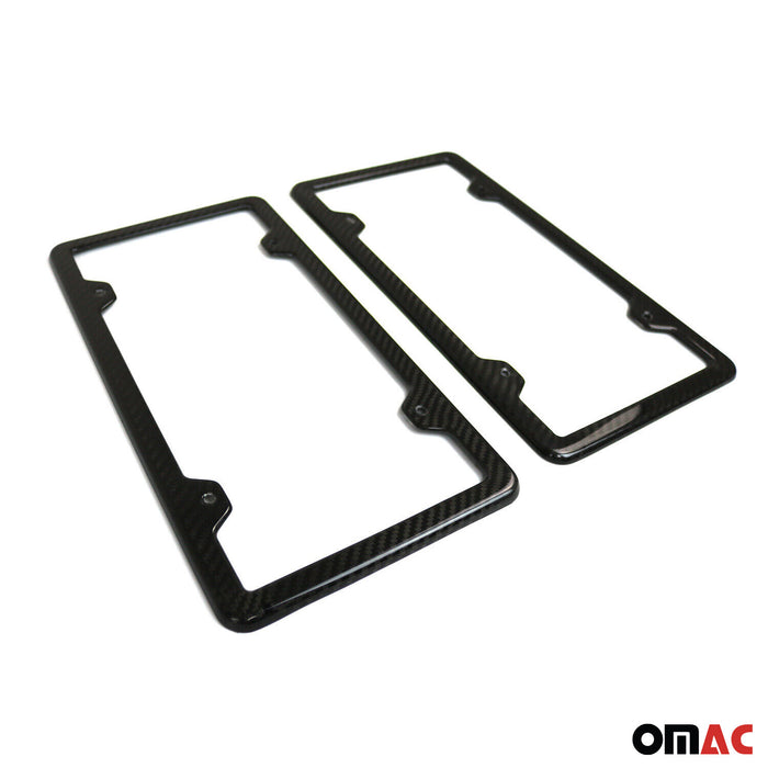 2 Pcs Real Carbon License Plate Frame Rear & Front Tag Holder For