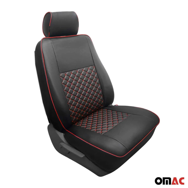 2014-2024 RAM ProMaster Leather Custom fit Car Seat Covers Black Red