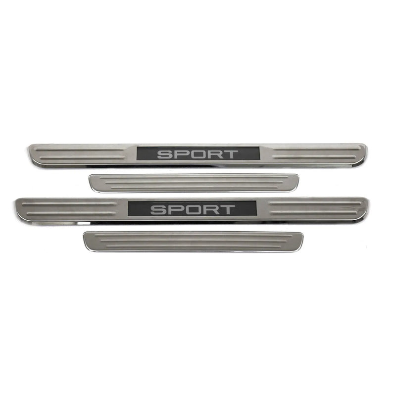 Audi A6 S6 RS6 Door Sill Scuff Plate Illuminated Sport Steel Silver 4 Pcs