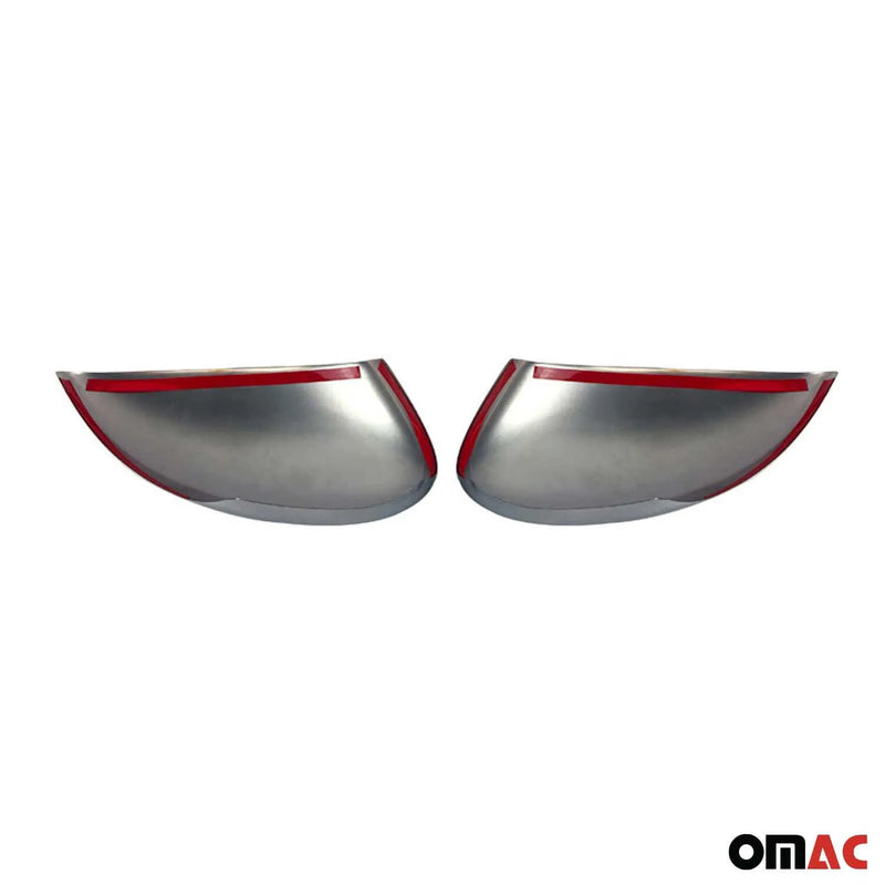 Side Mirror Cover Caps Fits Ford Fiesta 2011-2019 Steel Silver 2 Pcs - OMAC USA