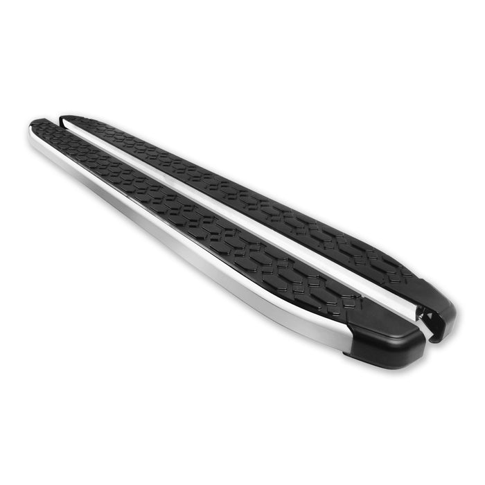 Running Board Side Steps Nerf Bar for Jeep Liberty 2005-2007 Black Silver 2Pcs