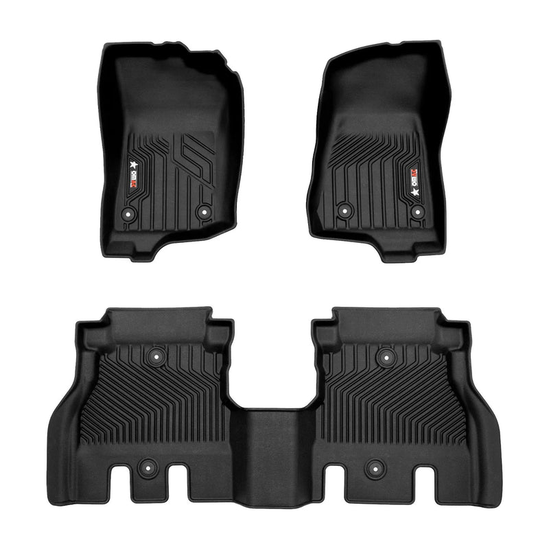 2018-2024 Jeep Wrangler Premium Floor Mats Liners First and Second Row Set