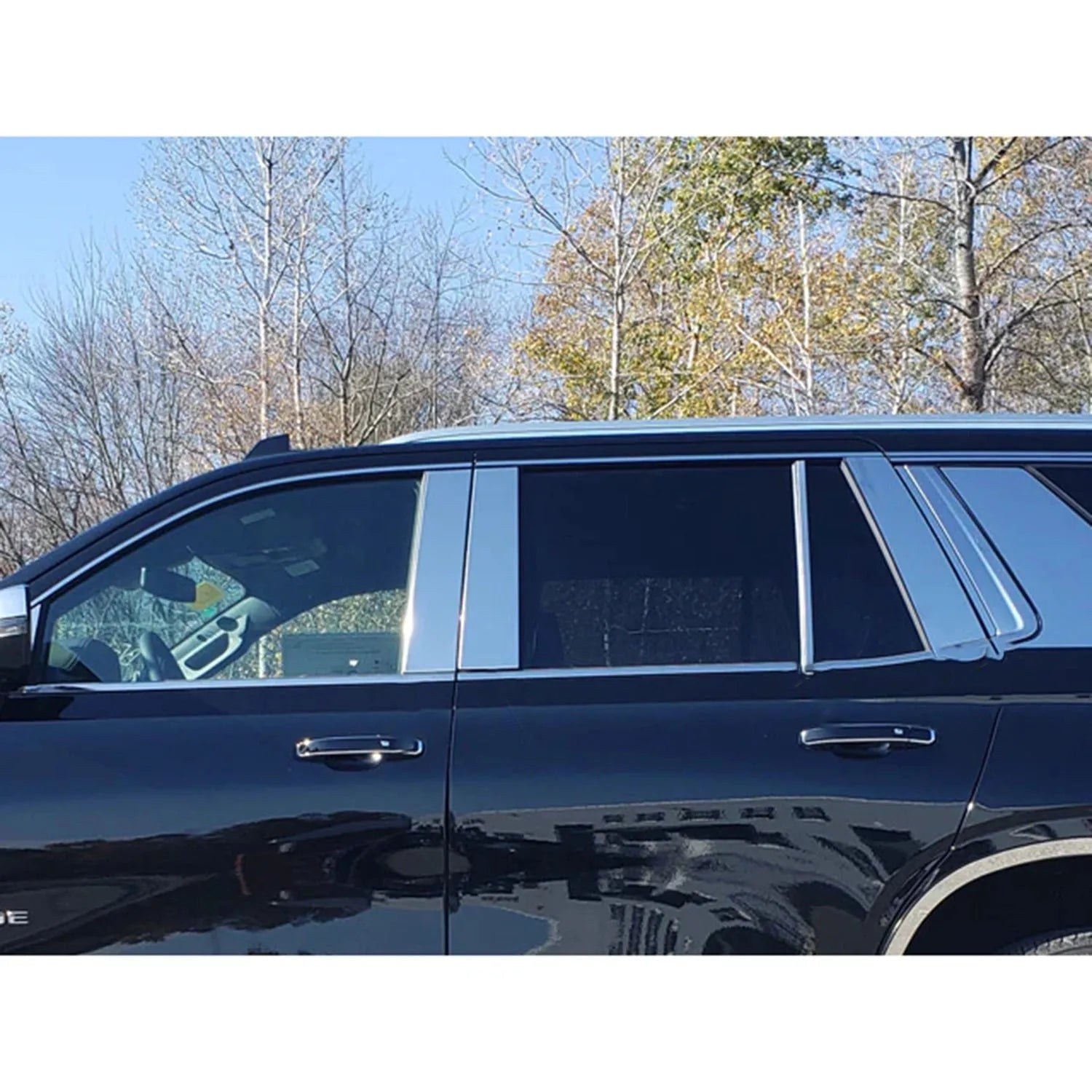 2021-2025 Chevrolet Tahoe GMC Yukon Stainless Steel Pillar Trim 8 Pcs