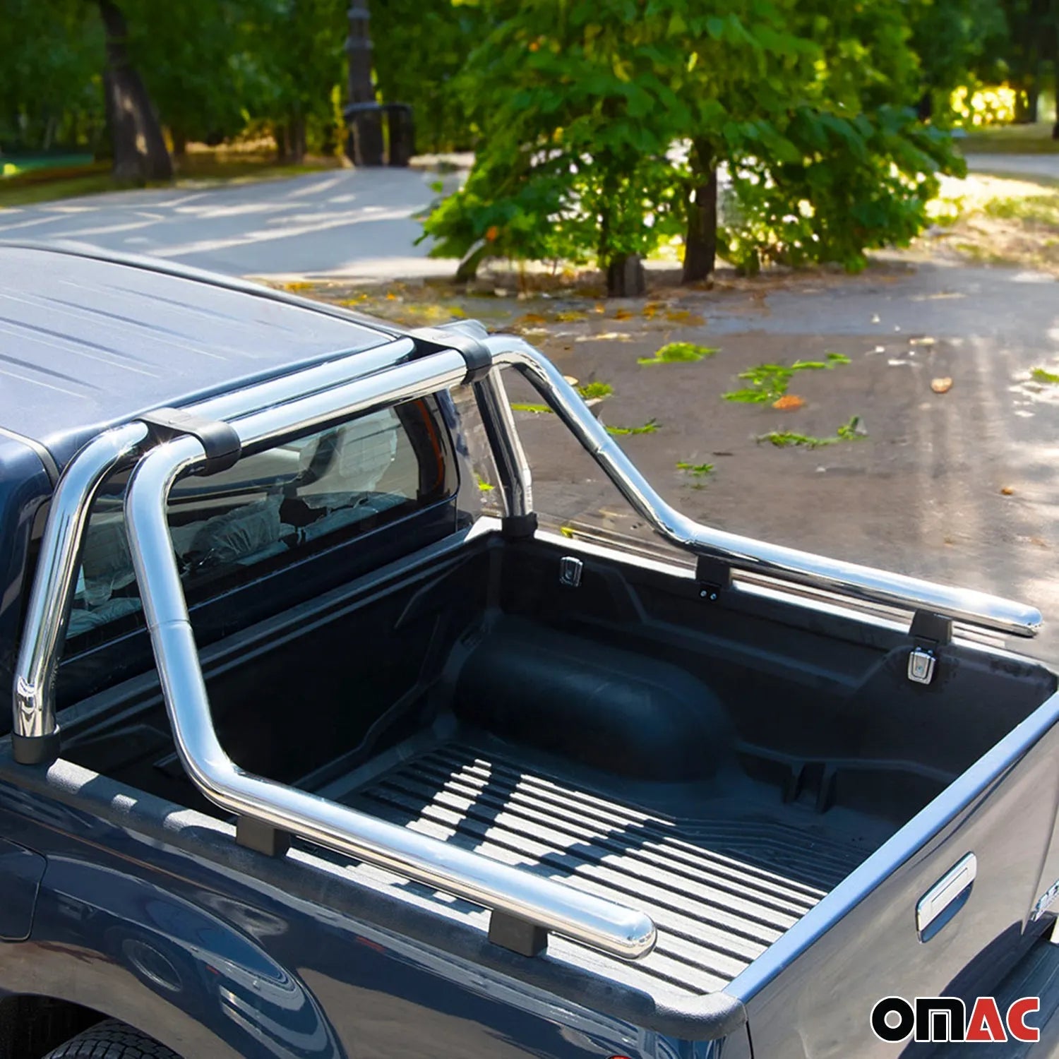 2005-2021 Nissan Frontier Sport Bar Truck Bed Chase Roll Bar Stainless Steel Silver