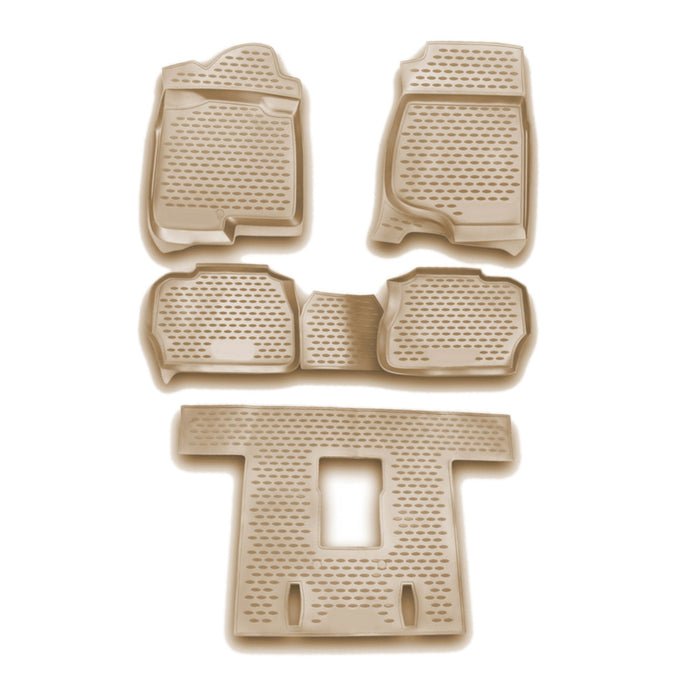 OMAC Floor Mats Liner for Cadillac Escalade 2007-2014 Beige TPE All-Weather 5Pcs