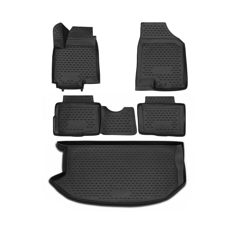 Custom Floor Mats & Cargo Liners for Kia Soul 2010-2013 Black 5 Pcs - OMAC USA