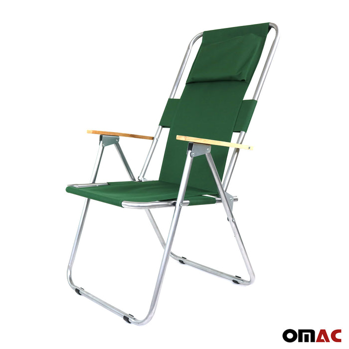 New Folding Padded Wooden Camping Chair Beach Seat Fishing Outdoor Picnic Green