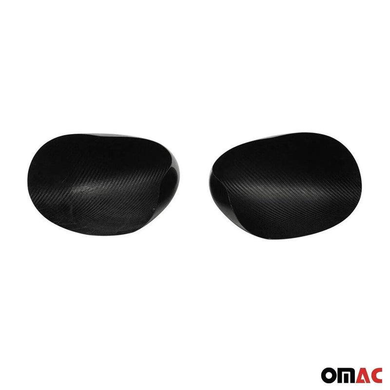 Side Mirror Cover Caps Fits Mini Cooper F55 F56 2014-2022 Carbon Fiber Black 2x - OMAC USA