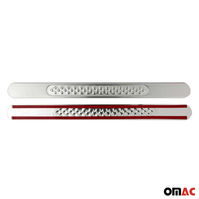 Door Sill Scuff Plate Scratch Protector for RAM Steel Silver 2 Pcs