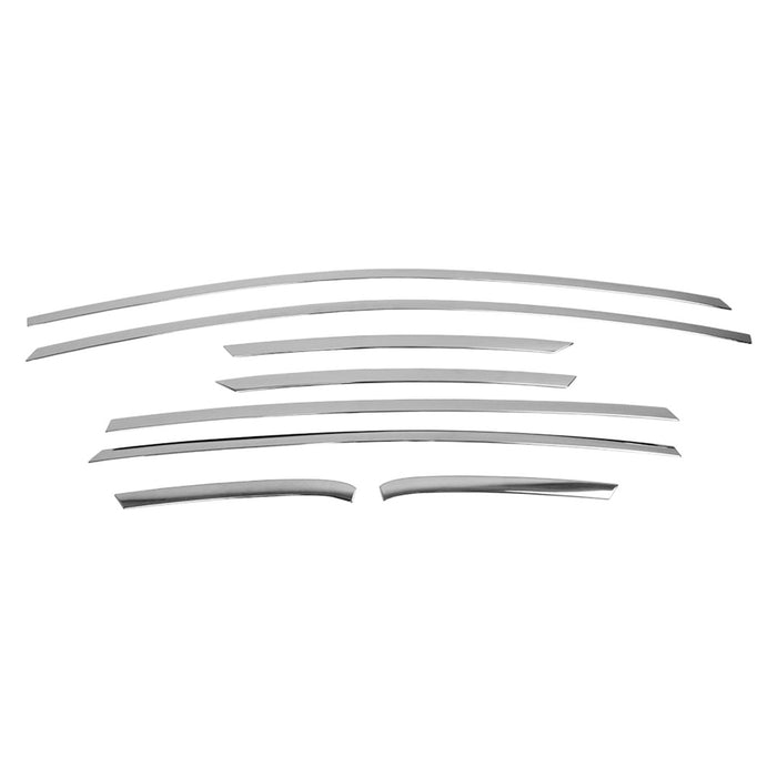 Upper Window Molding Trim Streamer for Ford Fiesta 2011-2019 Steel Silver 8 Pcs
