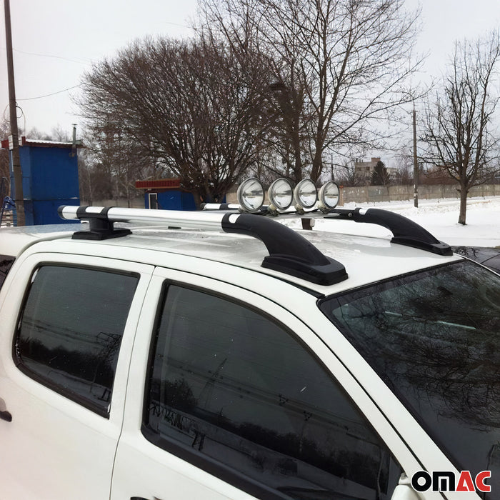 Top Roof Rack Side Rails for Nissan Frontier 2005-2021 Double Cab Gray Alu 4x