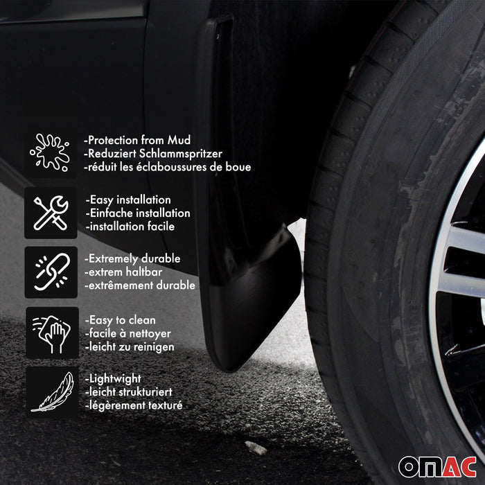 Mud Guards Splash Mud Flaps fits VW Tiguan R-Line 2019-2024 Black 2Pcs