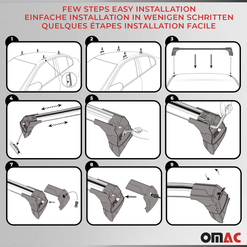 2010-2013 Mazda 3 Hatchback Roof Rack Cross Bars Silver