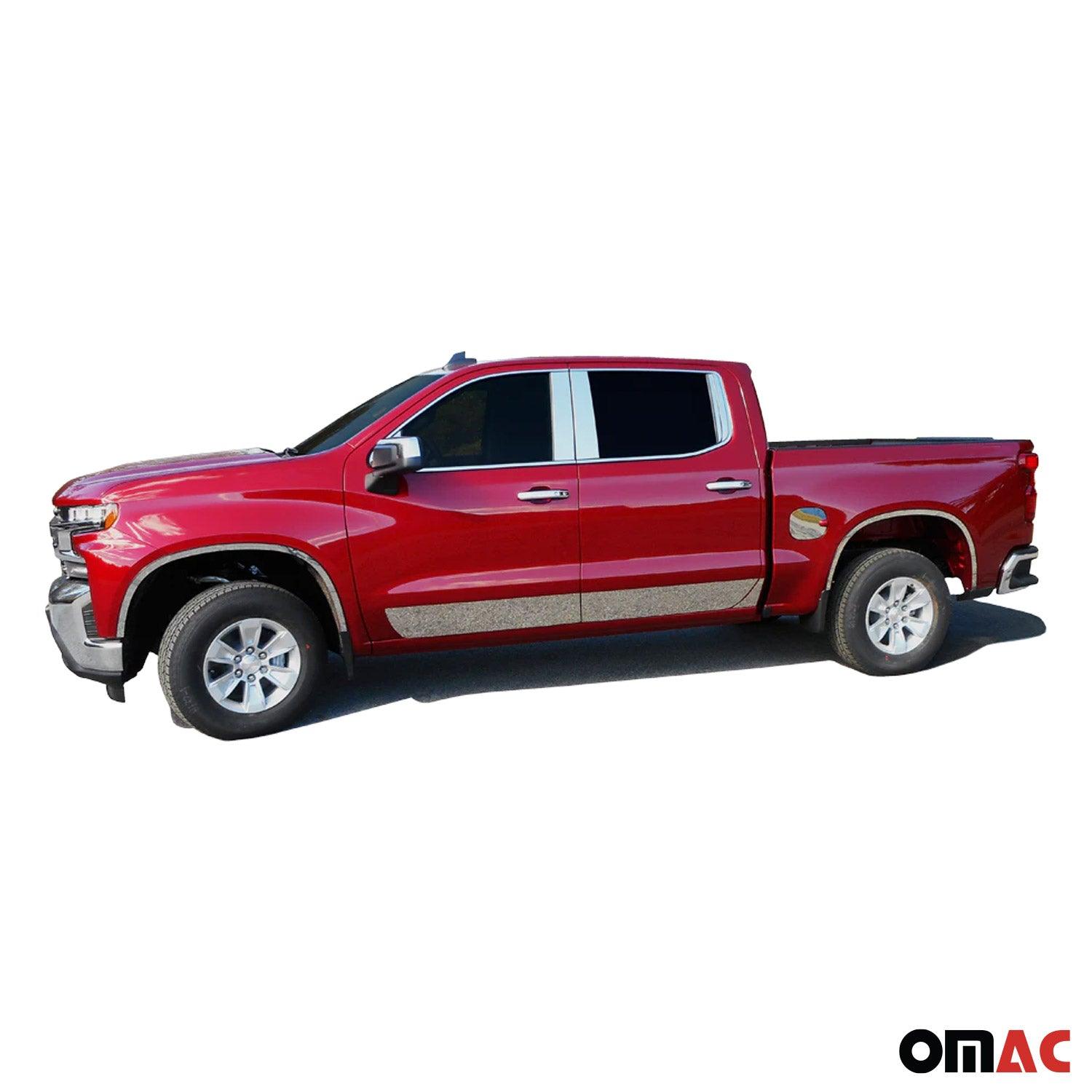 2019-2025 Chevrolet Silverado Stainless Steel Pillar Trim 10 Pcs