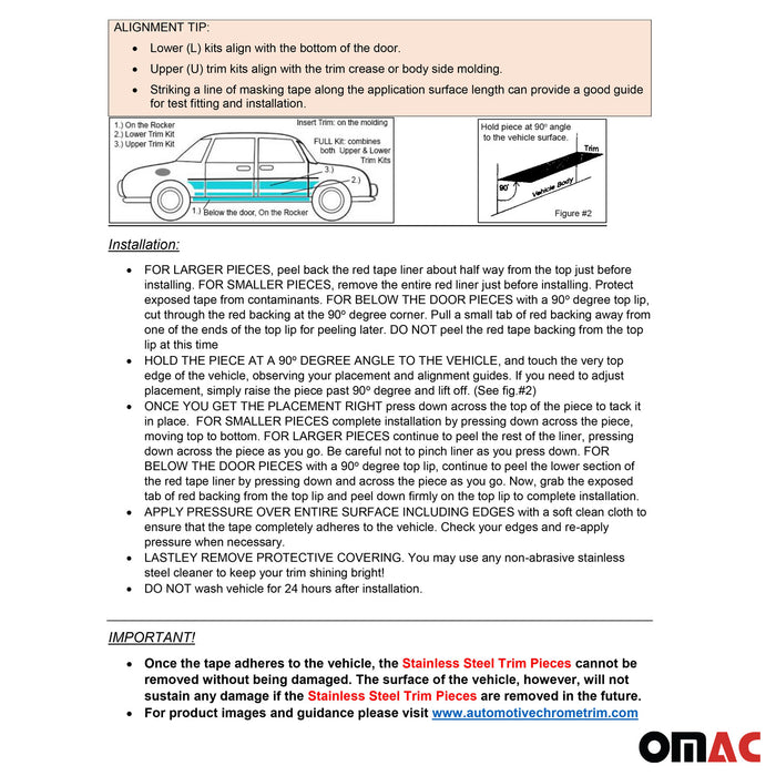 OMAC Stainless Steel Rear Bumper Trim 1Pc Fits 2010-2010 Hyundai Genesis