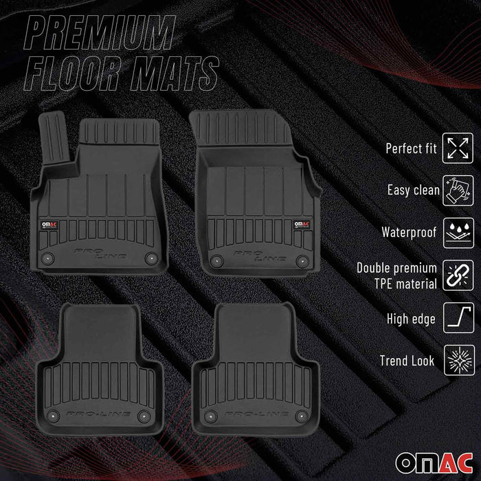 OMAC Premium Floor Mats for Audi Q7 2017-2024 All-Weather Heavy Duty 4Pcs