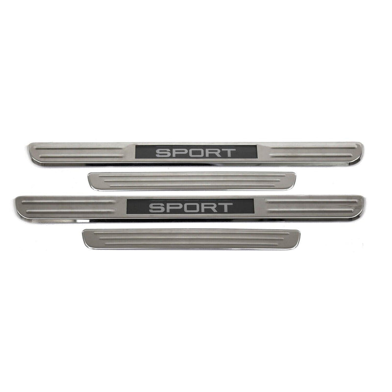 2020-2024 VW Atlas Cross Sport Door Sill Scuff Plate Illuminated Sport Steel Silver 4 Pcs