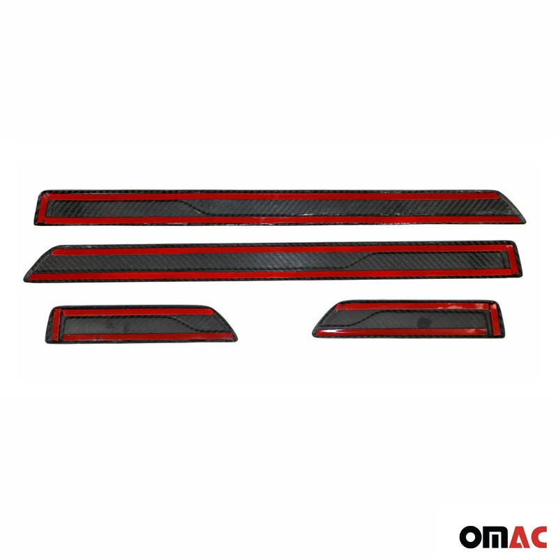 VW Golf Door Sill Scuff Plate Scratch Protector Carbon Fiber 4 Pcs