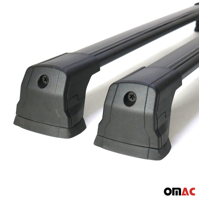 Fix Points Roof Racks Cross Bar Carrier for Mazda CX-7 2007-2012 Alu Black 2x