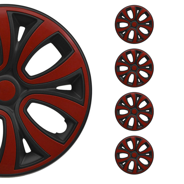 14" Hubcaps Wheel Covers R14 for BMW ABS Black Matt Red 4Pcs