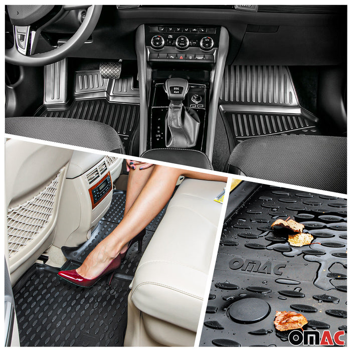 OMAC Premium Floor Mats & Cargo Liners for Toyota Corolla 2014-2019 TPE Black
