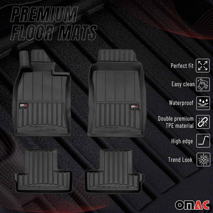 OMAC Premium Floor Mats for Mini Cooper One R50 R52 R53 2002-2008 All-Weather 4x