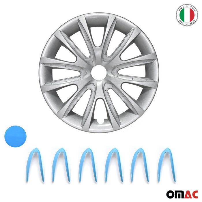 16" Wheel Covers Hubcaps for GMC Sierra Grey Blue Gloss