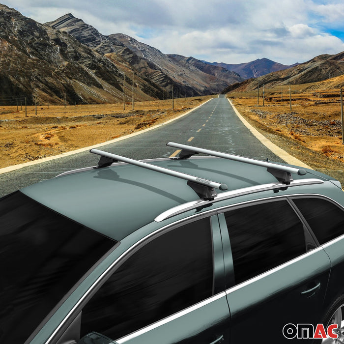 Top Roof Racks Cross Bars fits Audi A6 Avant 2019-2024 Grey Aluminium Carrier