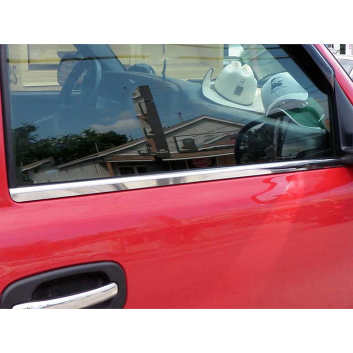 Stainless Steel Window Sill Trim 2Pc Fits 2007-2013 Chevy Silverado