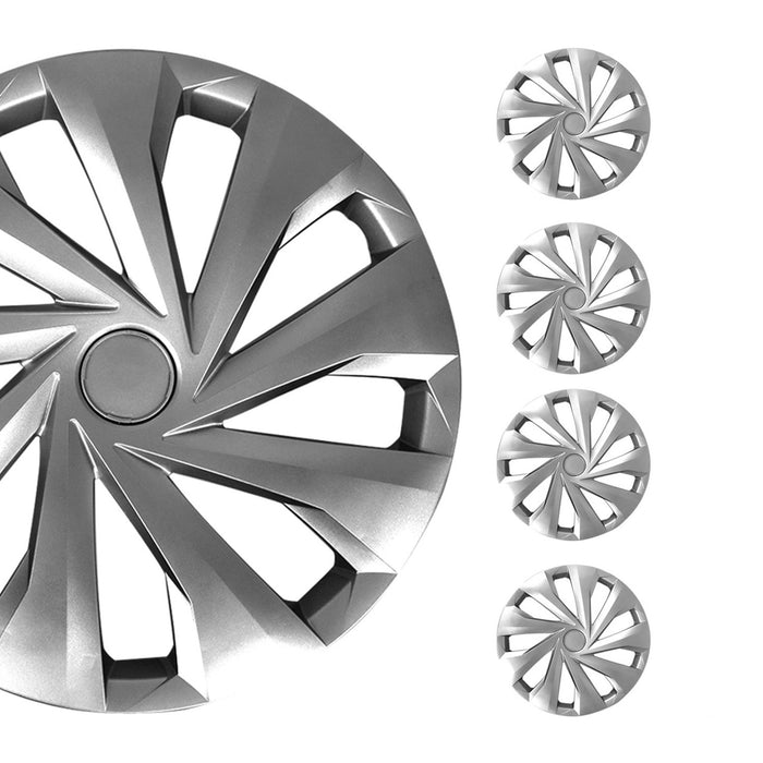 15 Inch Wheel Rim Covers Hubcaps for Mini Silver Gray Gloss