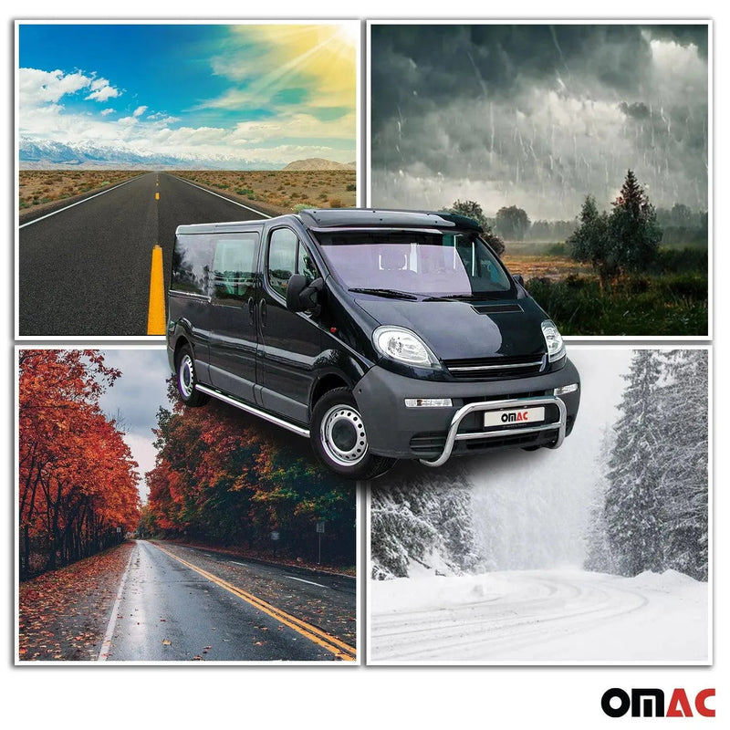 Front Windshield Sun Visor Protector for RAM ProMaster 2014-2024 Black Smoke - OMAC USA