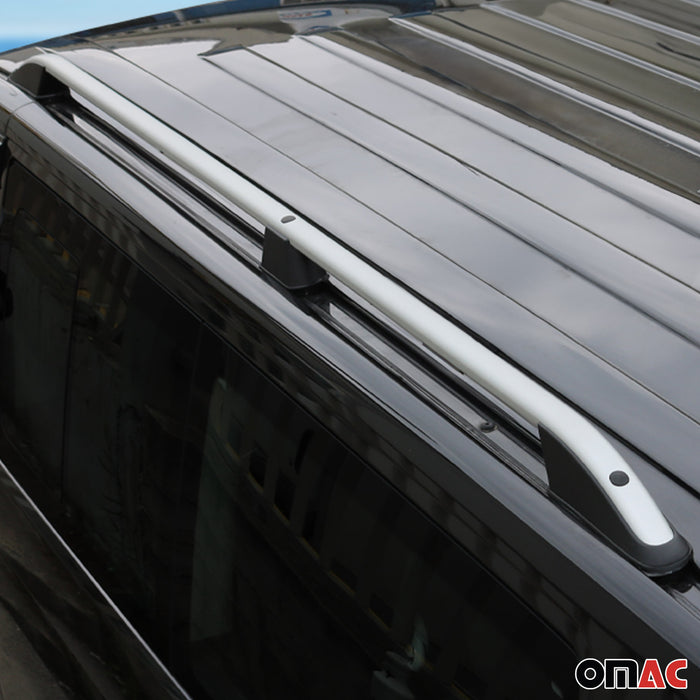 Roof Racks Side Rails for VW T5 T6 Transporter 2003-2021 Gray Aluminium 2Pcs