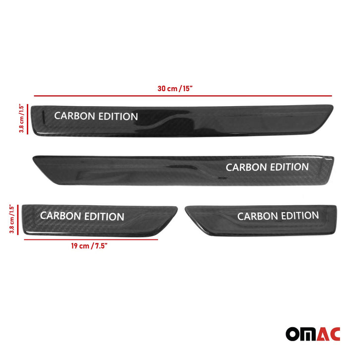Door Sill Scuff Plate Scratch Protector for Toyota Carbon Fiber Edition 4 Pcs