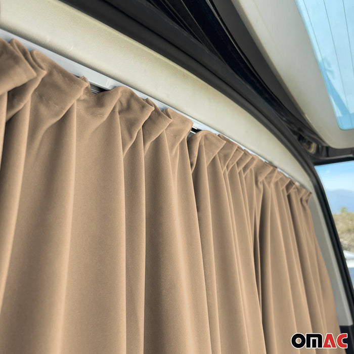 Cabin Divider Curtain Privacy Curtains fits Mercedes Sprinter Beige 2 Curtains