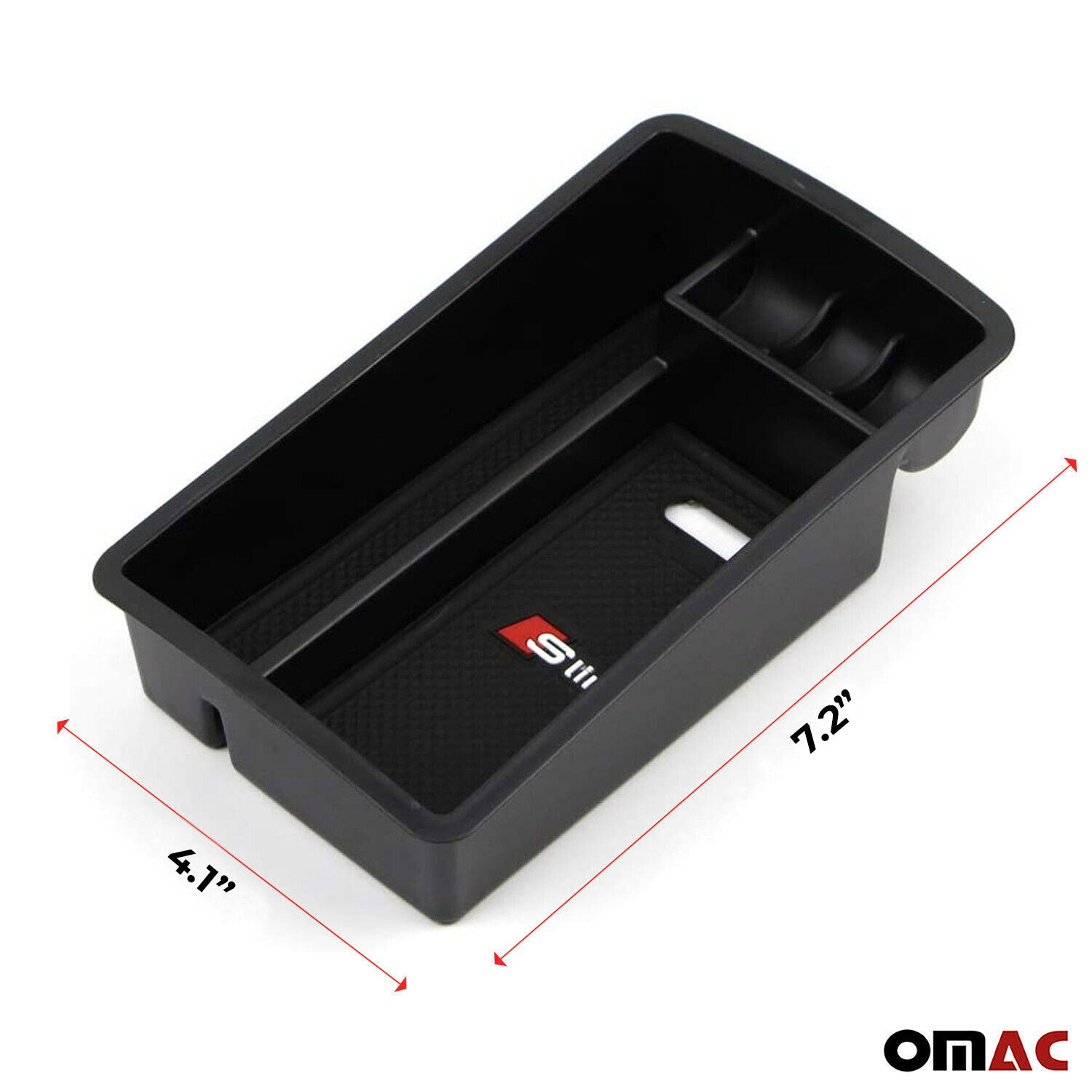 Black Center Console Armrest Storage Box for Audi A3 2014-2023