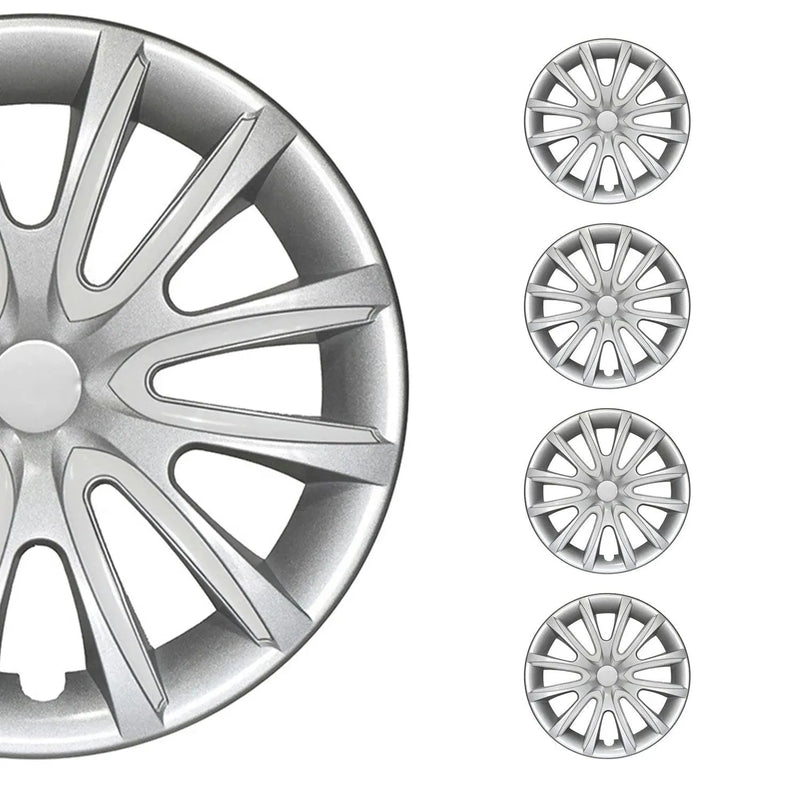 14" Wheel Covers Hubcaps for Honda Grey White Gloss - OMAC USA