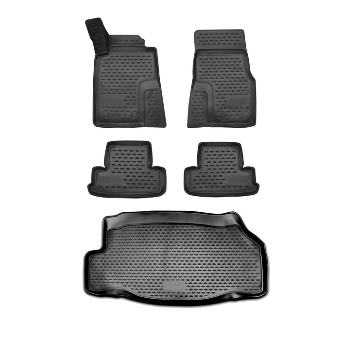 Custom Floor Mats & Cargo Liners for Ford Mustang Coupe 2010-2014 Black 5 Pcs