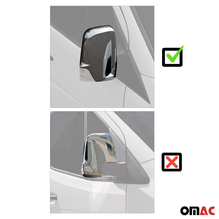Side Mirror Cover Caps Fits Mercedes Sprinter W907 910 2019-2024 Chrome Silver