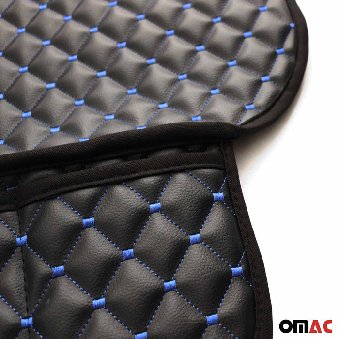 Leather Breathable Front Seat Cover Pads Black Blue for Porsche Black Blue 1Pc