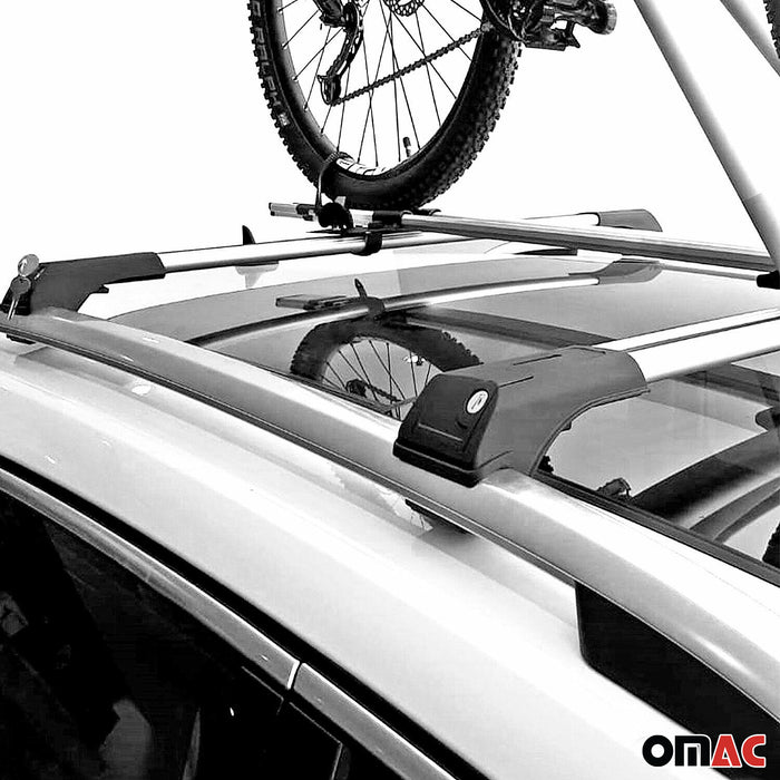 Roof Rack fits Mercedes GLK 2010-2015 Cross Bars Luggage Carrier Silver Set