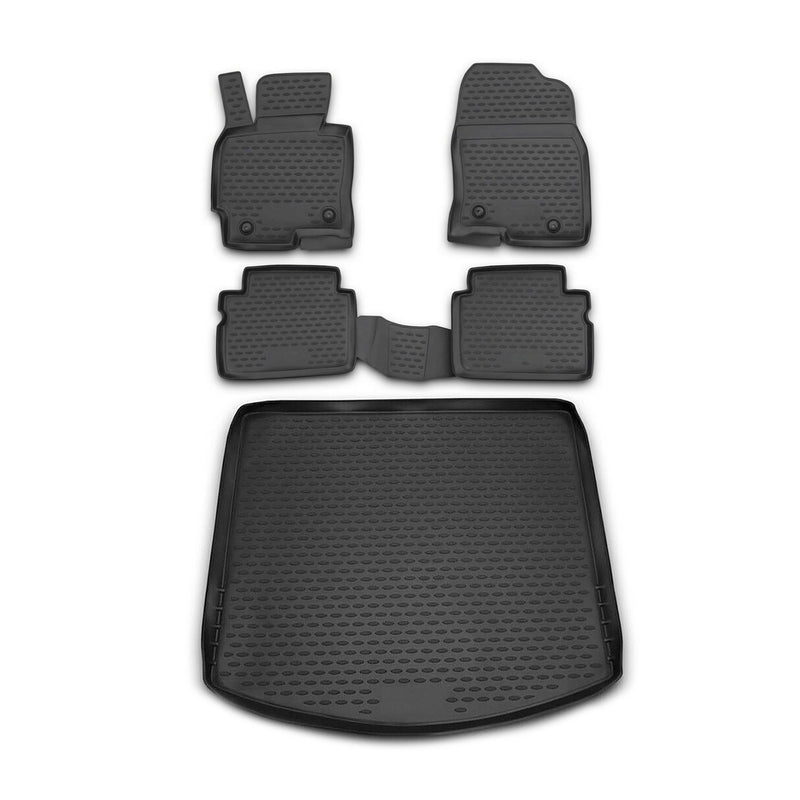 2013-2016 Mazda CX-5 Floor Mats & Cargo Liner Full Set All Weather Black