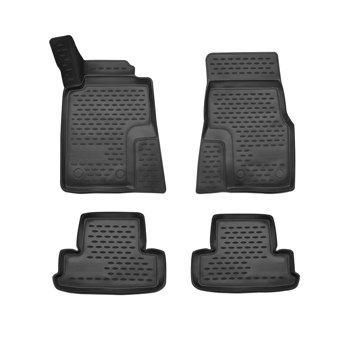 OMAC Floor Mats Liner for Ford Mustang 2010-2014 Black TPE All-Weather 4 Pcs
