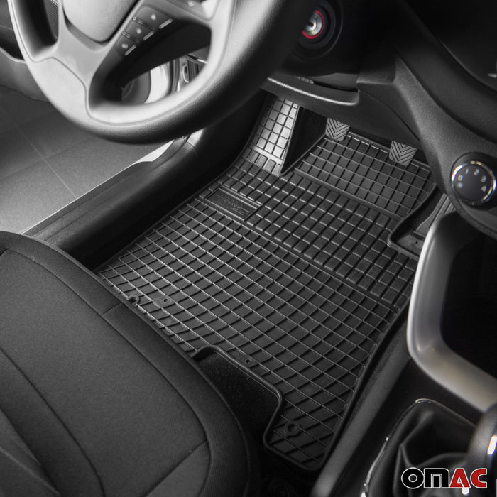 OMAC Floor Mats Liner for Nissan Leaf 2018-2024 Black Rubber All-Weather 4 Pcs