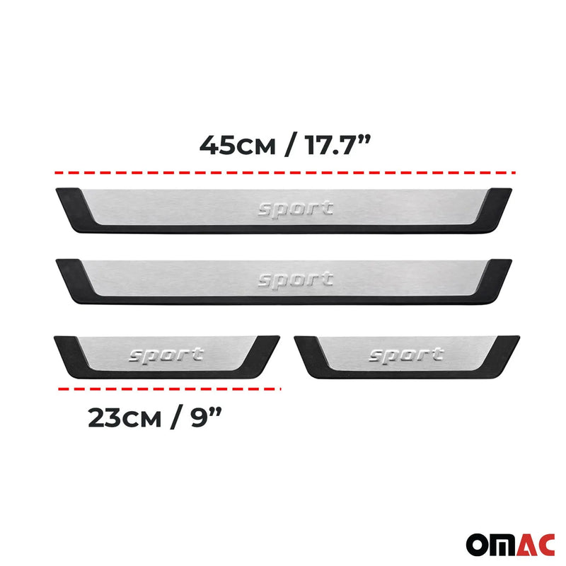 Toyota 4Runner Avalon Door Sill Scuff Plate Scratch Protector Sport Brushed Steel 4Pcs