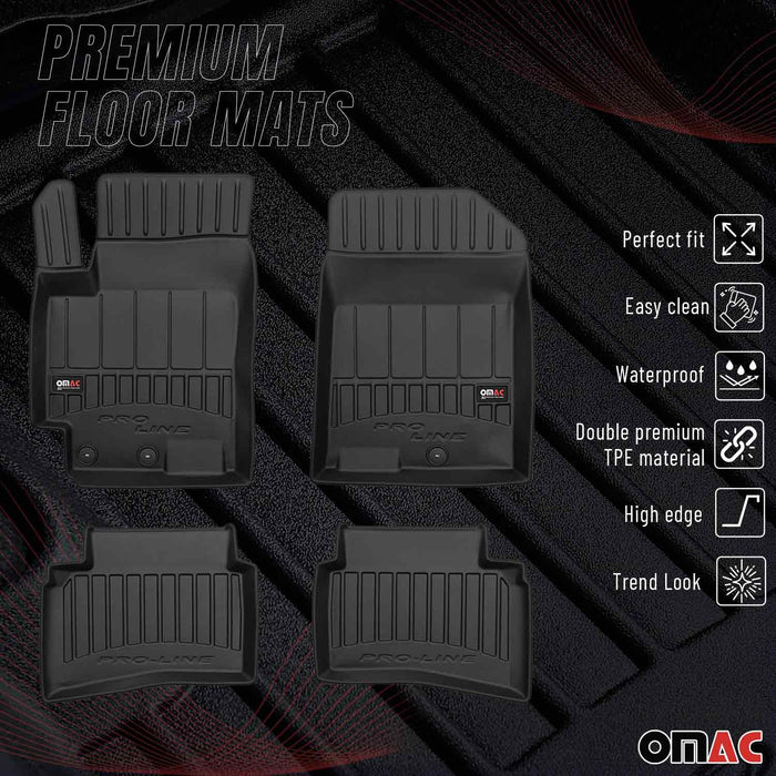 OMAC Premium Floor Mats for Kia Rio Sedan Hatchback 2018-2023 All-Weather 4Pcs